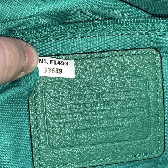 Coach 33689 Green Genuine Leather Rhyder Satchel Shoulder Bag Purse - Picture 14 of 15